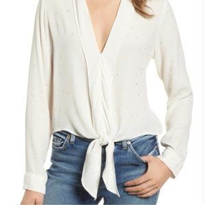 Rails Ava Foil Star Tie Front Blouse